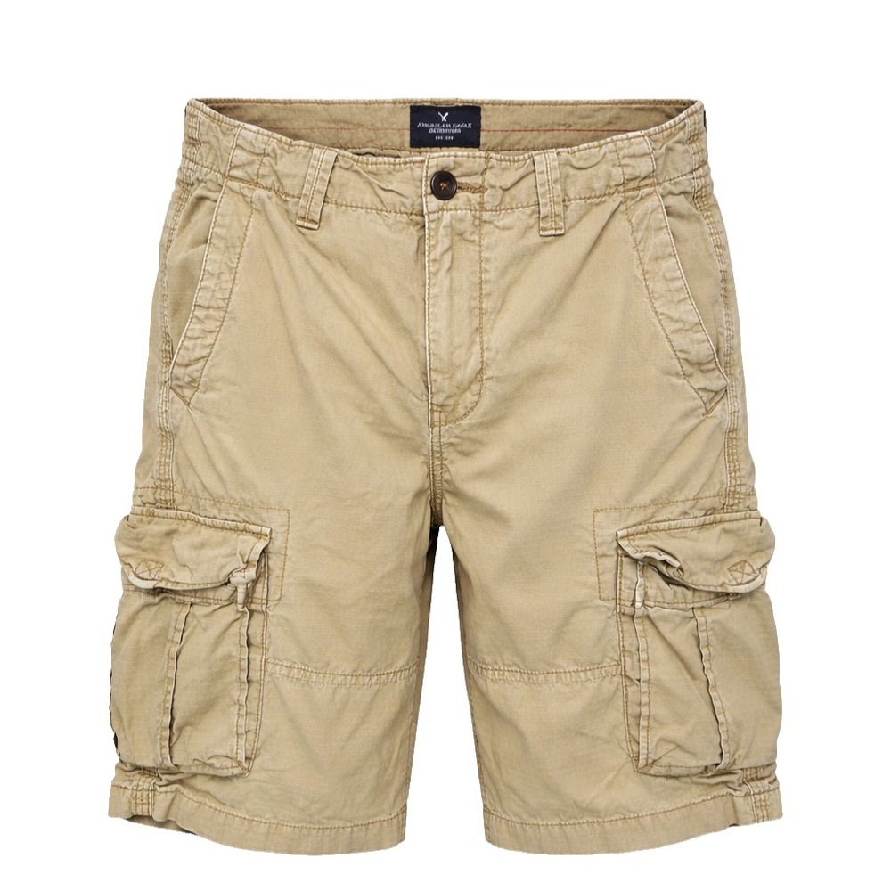 American Eagle Longboard Cargo Shorts Mens 30 Khaki Baggy Cinch Hem Streetwear